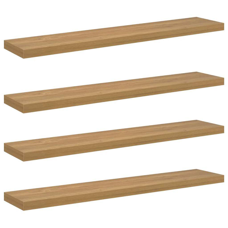 vidaXL Falpolc Falra szerelhető 4 pcs Barna 120 x 23,5 x 4 cm Faanyag