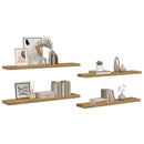 vidaXL Falpolc Falra szerelhető 4 pcs Barna 120 x 23,5 x 4 cm Faanyag
