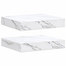 vidaXL Falpolc tárolóval 2 pcs Fehér márvány 23 x 23,5 x 4 cm Faanyag