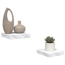 vidaXL Falpolc tárolóval 2 pcs Fehér márvány 23 x 23,5 x 4 cm Faanyag