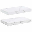 vidaXL Falpolc tárolóval 2 pcs Fehér márvány 40 x 23,5 x 4 cm Faanyag