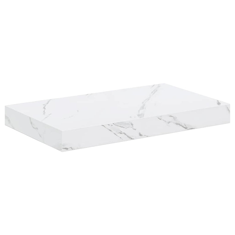 vidaXL Falpolc tárolóval 2 pcs Fehér márvány 40 x 23,5 x 4 cm Faanyag