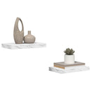 vidaXL Falpolc tárolóval 2 pcs Fehér márvány 40 x 23,5 x 4 cm Faanyag