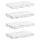 vidaXL Falpolc tárolóval 4 pcs Fehér márvány 40 x 23,5 x 4 cm Faanyag