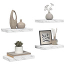 vidaXL Falpolc tárolóval 4 pcs Fehér márvány 40 x 23,5 x 4 cm Faanyag