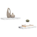 vidaXL Falpolc tárolóval 2 pcs Fehér márvány 50 x 23,5 x 4 cm Faanyag