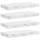 vidaXL Falpolc tárolóval 4 pcs Fehér márvány 50 x 23,5 x 4 cm Faanyag