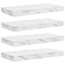 vidaXL Falpolc tárolóval 4 pcs Fehér márvány 50 x 23,5 x 4 cm Faanyag