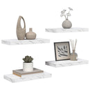 vidaXL Falpolc tárolóval 4 pcs Fehér márvány 50 x 23,5 x 4 cm Faanyag