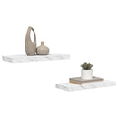 vidaXL Falpolc tárolóval 2 pcs Fehér márvány 60 x 23,5 x 4 cm Faanyag