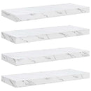 vidaXL Falpolc tárolóval 4 pcs Fehér márvány 50 x 23 x 4 cm Faanyag