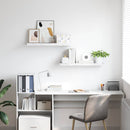 vidaXL Falpolc tárolóval 2 pcs Fehér márvány 80 x 23,5 x 4 cm Faanyag