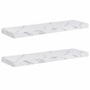 vidaXL Falpolc tárolóval 2 pcs Fehér márvány 80 x 23,5 x 4 cm Faanyag