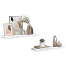 vidaXL Falpolc tárolóval 2 pcs Fehér márvány 80 x 23,5 x 4 cm Faanyag