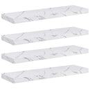 vidaXL Falpolc tárolóval 4 pcs Fehér márvány 80 x 23,5 x 4 cm Faanyag
