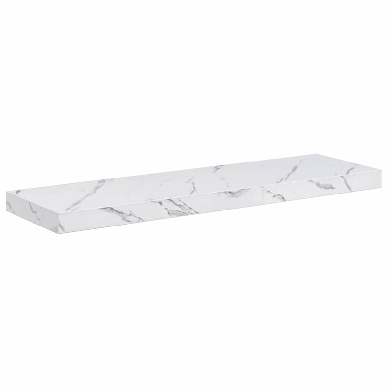 vidaXL Falpolc tárolóval 4 pcs Fehér márvány 80 x 23,5 x 4 cm Faanyag