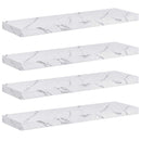 vidaXL Falpolc tárolóval 4 pcs Fehér márvány 90 x 23,5 x 4 cm Faanyag