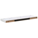 vidaXL Falpolc tárolóval 4 pcs Fehér márvány 90 x 23,5 x 4 cm Faanyag