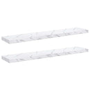vidaXL Falpolc tárolóval 2 pcs Fehér márvány 120 x 23,5 x 4 cm Faanyag