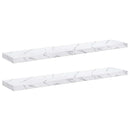 vidaXL Falpolc tárolóval 2 pcs Fehér márvány 120 x 23,5 x 4 cm Faanyag