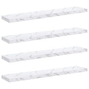 vidaXL Falpolc tárolóval 4 pcs Fehér márvány 120 x 23,5 x 4 cm Faanyag