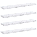 vidaXL Falpolc tárolóval 4 pcs Fehér márvány 120 x 23,5 x 4 cm Faanyag