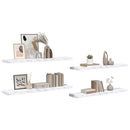 vidaXL Falpolc tárolóval 4 pcs Fehér márvány 120 x 23,5 x 4 cm Faanyag