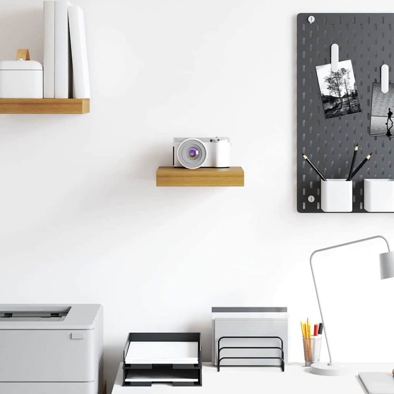 vidaXL Falpolc Falra szerelhető Bézs 23 x 23,5 x 4 cm Faanyag