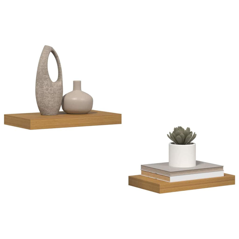 vidaXL Falpolc Falra szerelhető 2 pcs Bézs 40 x 23,5 x 4 cm Faanyag
