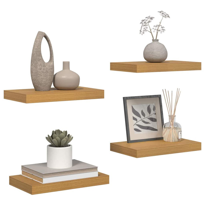 vidaXL Falpolc Falra szerelhető 4 pcs Bézs 40 x 23,5 x 4 cm Faanyag