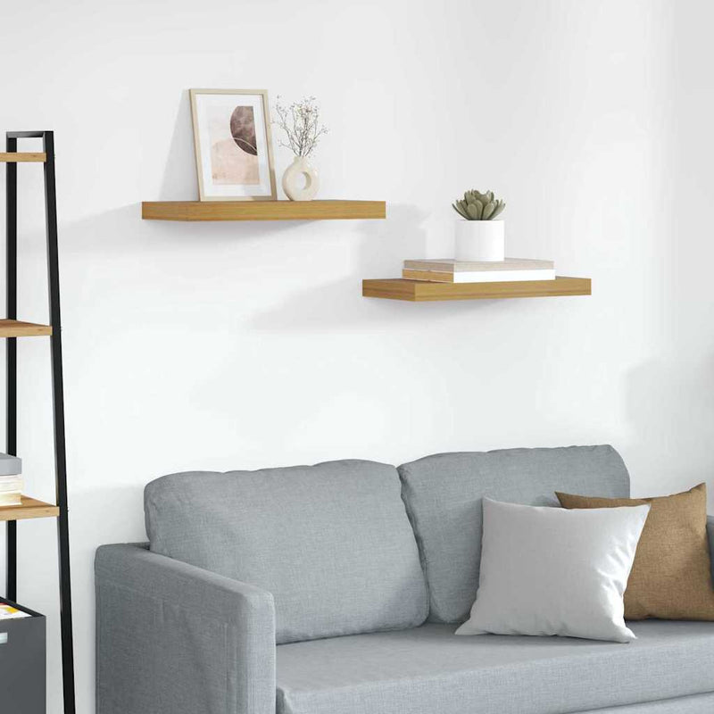 vidaXL Falpolc Falra szerelhető 2 pcs Bézs 50 x 23 x 4 cm Faanyag