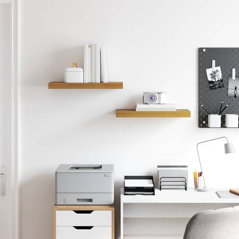 vidaXL Falpolc Falra szerelhető 2 pcs Bézs 50 x 23 x 4 cm Faanyag