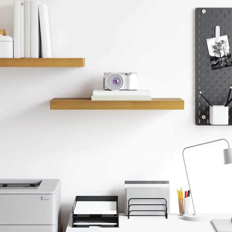 vidaXL Falpolc Falra szerelhető tárolóval Bézs 50 x 23 x 4 cm Faanyag