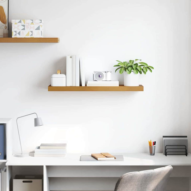 vidaXL Falpolc Falra szerelhető Bézs 80 x 23,5 x 4 cm Faanyag