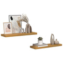 vidaXL Falpolc Falra szerelhető 2 pcs Bézs 80 x 23,5 x 4 cm Faanyag