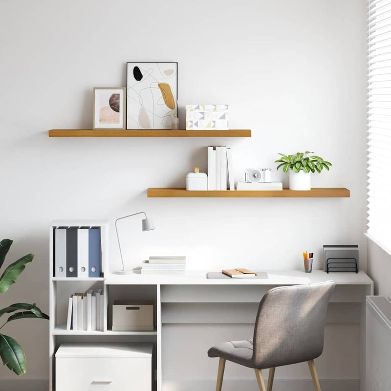 vidaXL Falpolc Falra szerelhető 2 pcs Bézs 120 x 23,5 x 4 cm Faanyag