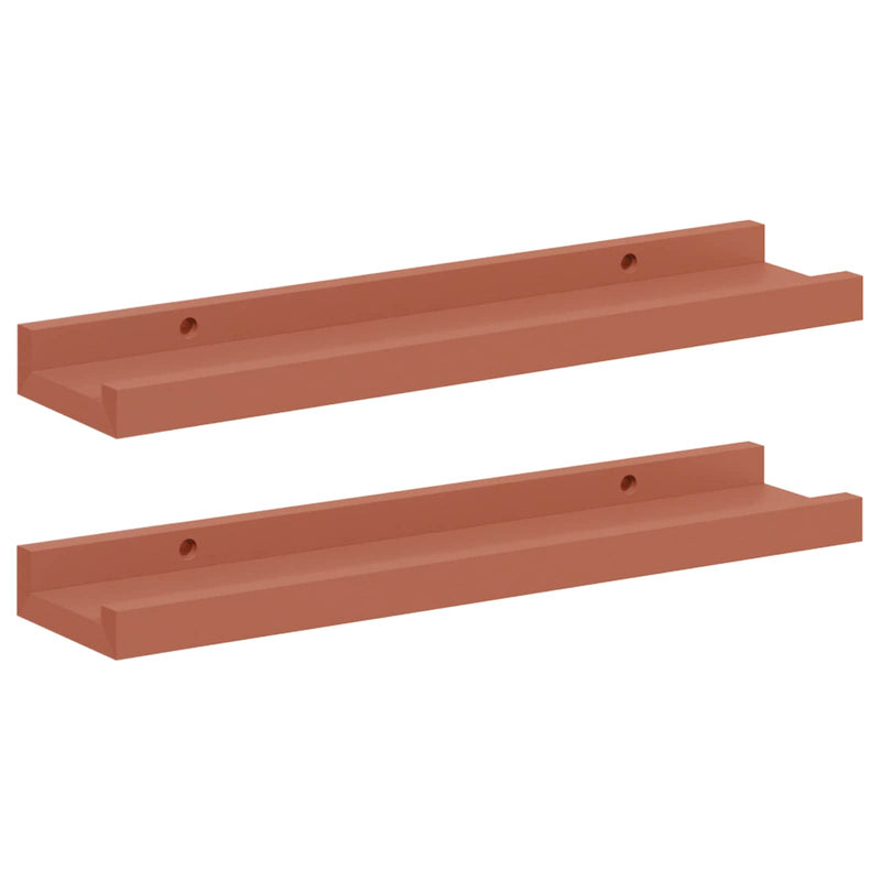vidaXL Falpolc polcokkal tárolóval 2 pcs Piros 40 x 9 x 3 cm Faanyag