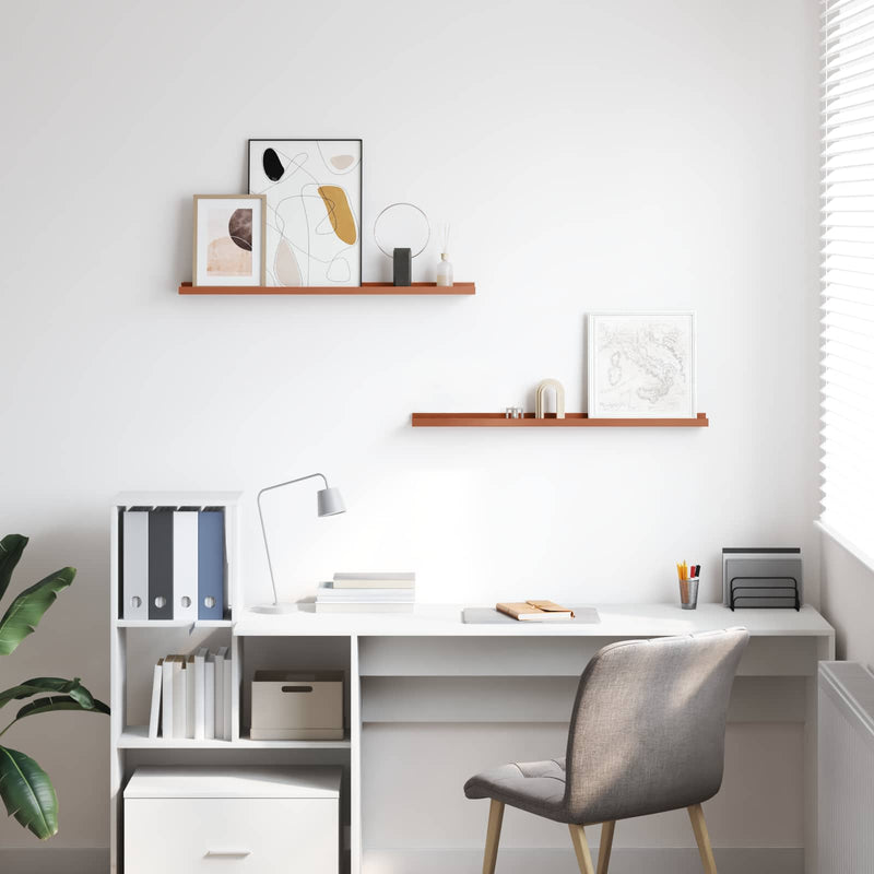 vidaXL Falpolc polcokkal tárolóval 2 pcs Piros 80 x 9 x 3 cm Faanyag