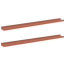 vidaXL Falpolc polcokkal tárolóval 2 pcs Piros 100 x 9 x 3 cm Faanyag