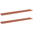 vidaXL Falpolc polcokkal tárolóval 2 pcs Piros 100 x 9 x 3 cm Faanyag