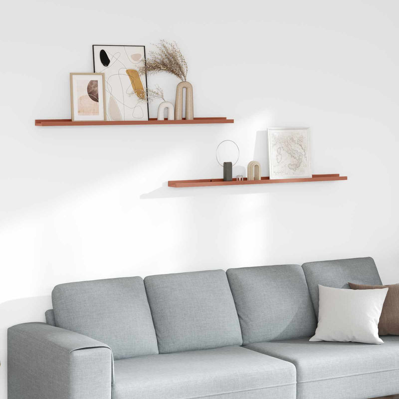 vidaXL Falpolc polcokkal tárolóval 2 pcs Piros 115 x 9 x 3 cm Faanyag