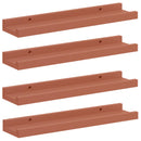 vidaXL Falpolc polcokkal tárolóval 4 pcs Piros 40 x 9 x 3 cm Faanyag
