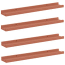 vidaXL Falpolc polcokkal tárolóval 4 pcs Piros 60 x 9 x 3 cm Faanyag