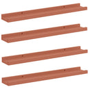 vidaXL Falpolc polcokkal tárolóval 4 pcs Piros 60 x 9 x 3 cm Faanyag