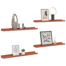 vidaXL Falpolc polcokkal tárolóval 4 pcs Piros 60 x 9 x 3 cm Faanyag