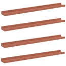 vidaXL Falpolc polcokkal tárolóval 4 pcs Piros 80 x 9 x 3 cm Faanyag