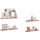 vidaXL Falpolc polcokkal tárolóval 4 pcs Piros 80 x 9 x 3 cm Faanyag