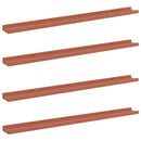 vidaXL Falpolc polcokkal tárolóval 4 pcs Piros 100 x 9 x 3 cm Faanyag