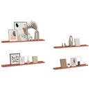 vidaXL Falpolc polcokkal tárolóval 4 pcs Piros 100 x 9 x 3 cm Faanyag