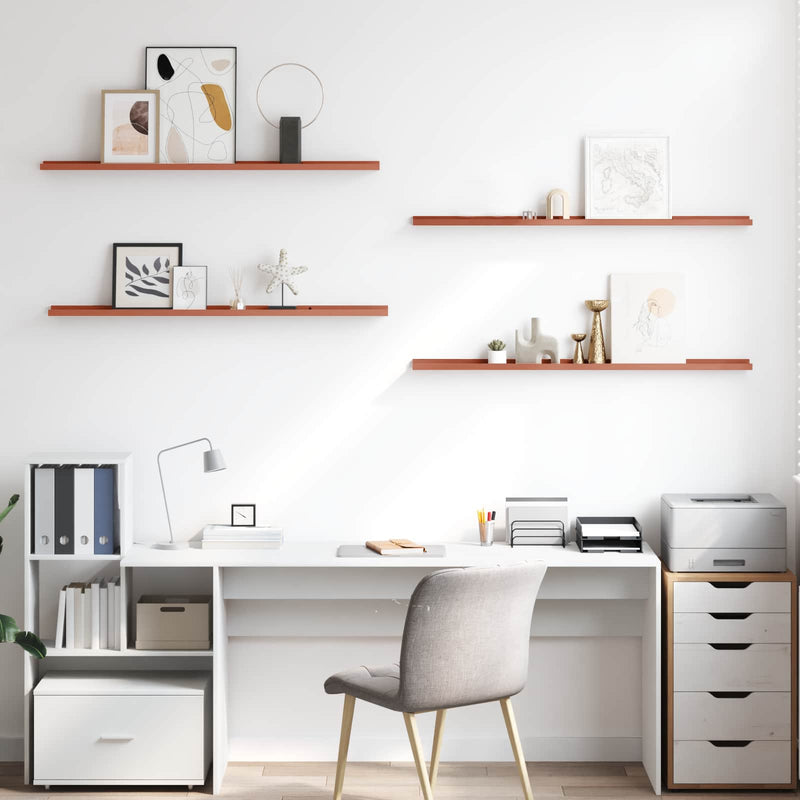 vidaXL Falpolc polcokkal tárolóval 4 pcs Piros 115 x 9 x 3 cm Faanyag